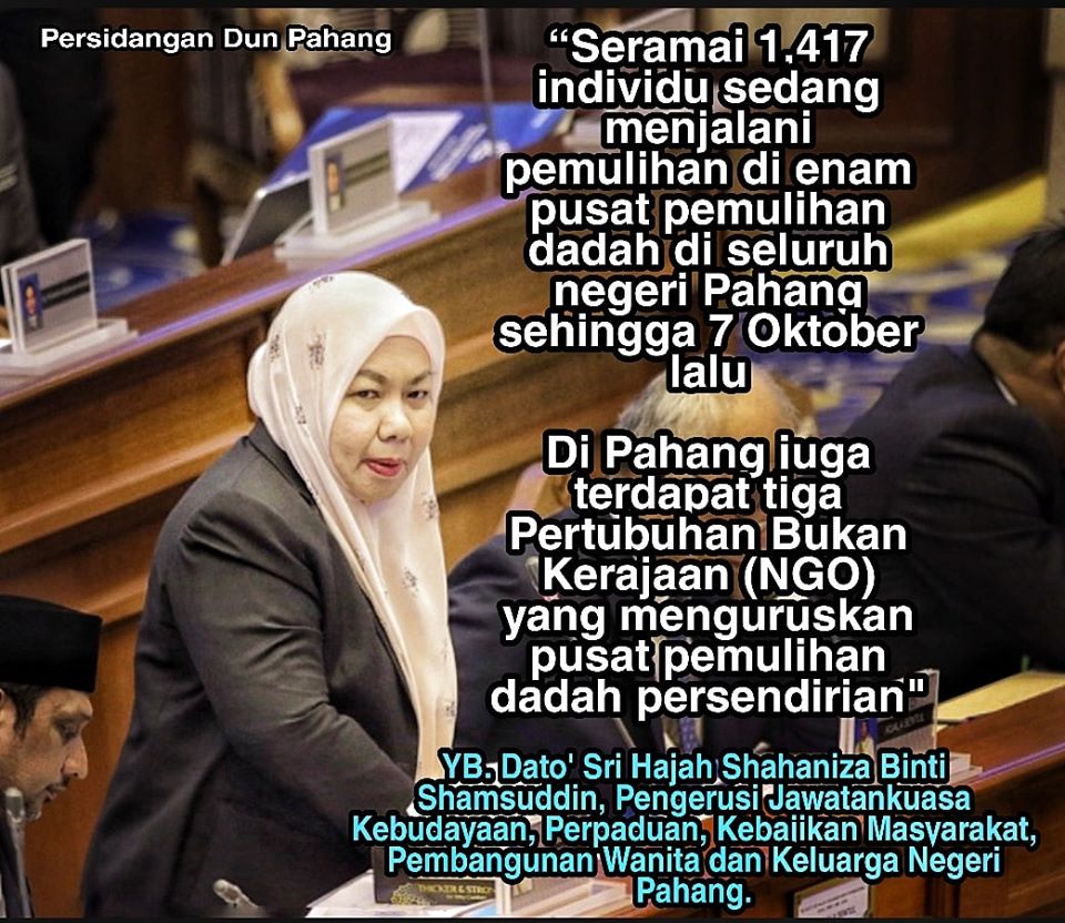 1,417 Individu Jalani Pemulihan Dadah Di Pahang