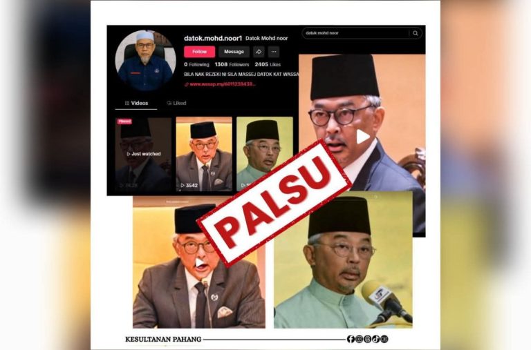 ISTANA PAHANG KESAN AKAUN PALSU TIKTOK GUNA AI PERDAYA ORANG RAMAI