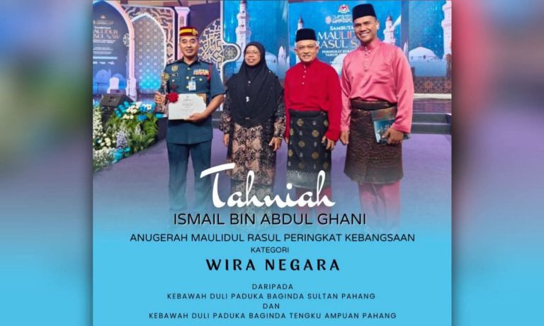KDPB SULTAN PAHANG, KDPB TENGKU AMPUAN PAHANG ZAHIR UCAPAN TAHNIAH KEPADA PENERIMA ANUGERAH ‘WIRA NEGARA’