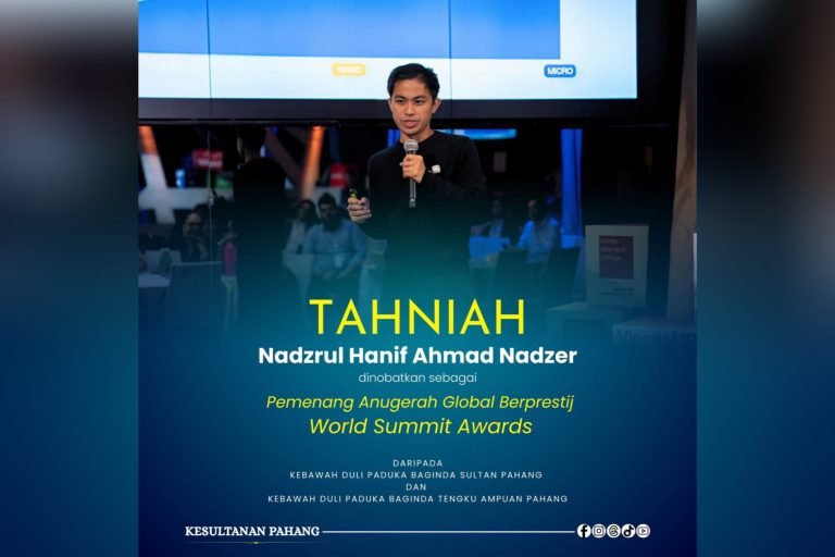KDPB Sultan Pahang dan KDPB Tengku Ampuan Pahang zahir ucapan tahniah kepada anak jati Pahang menang anugerah dunia