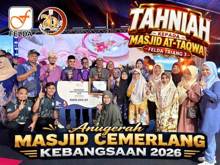 Masjid At-Taqwa Felda Triang 3 harumkan nama Pahang, dinobat Masjid Cemerlang AKRF Kebangsaan 2026